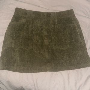 Hunter green polyester mini skirt